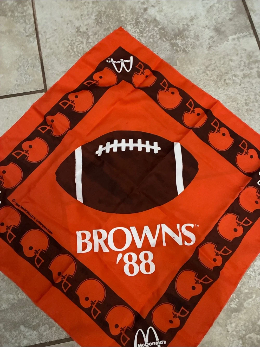 McDonald's Orange and Brown Browns '88 Kids Football Bandana